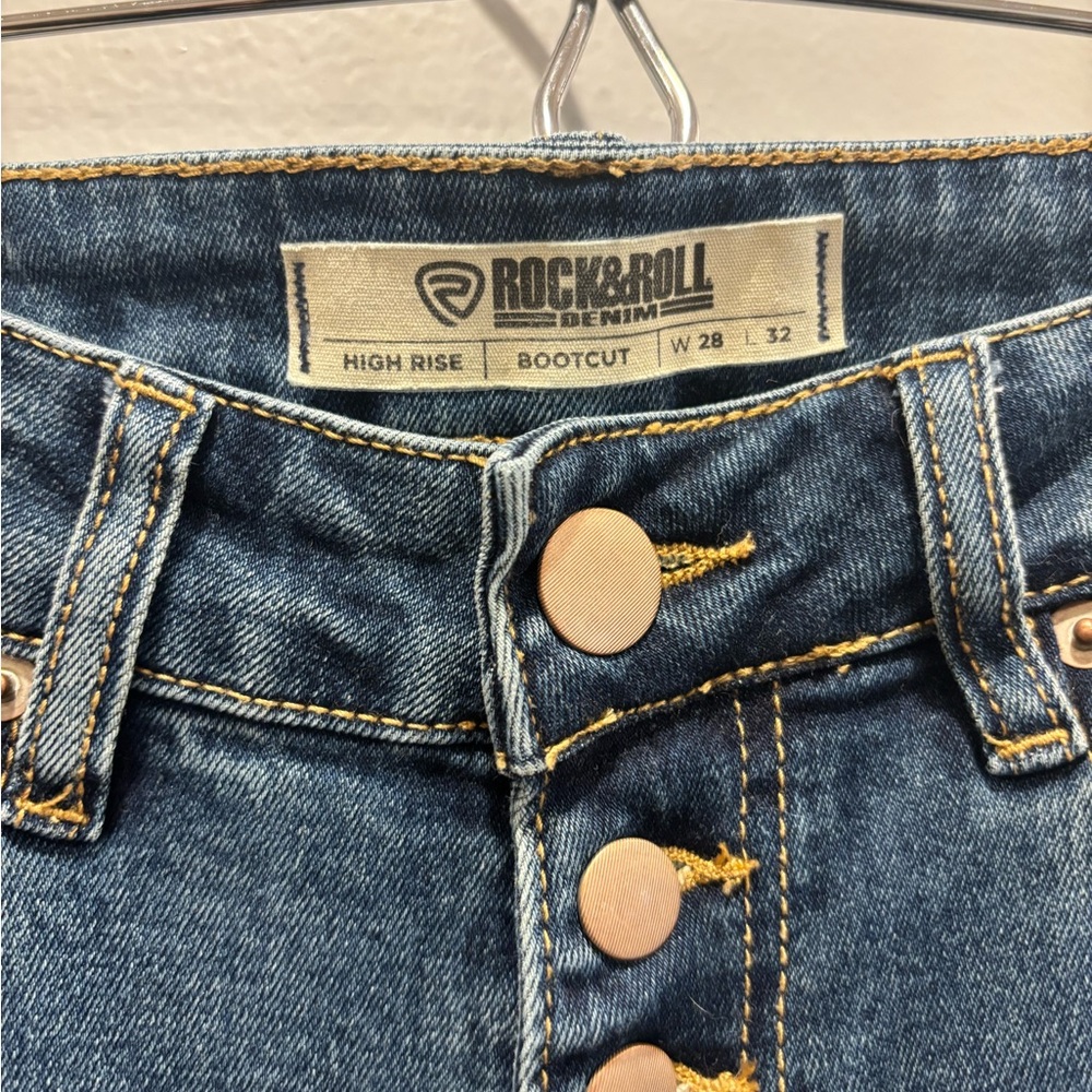 Women's Blue Bootcut Jeans Rock&Roll